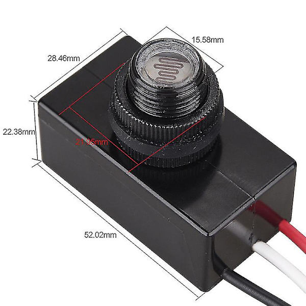 Mini fotocelle fotoelektrisk bryter Lys Lampe Switching Sensor Ac 80v-277v