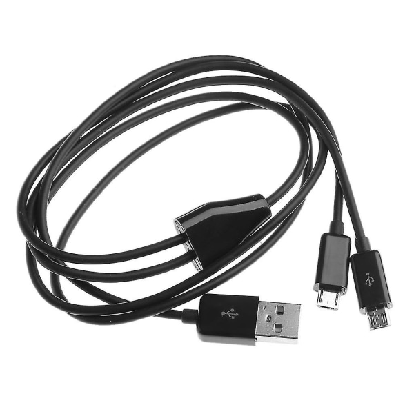 Portable USB 2.0 Typ A Hane Till Dual Micro USB Hane Splitter Y Laddningsdata