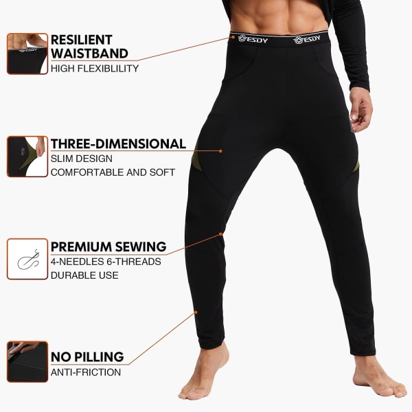 Termisk undertøysett Vinterjaktutstyr Sport Long Johns Base Layer Bunn Topp Midtvekt XXXL