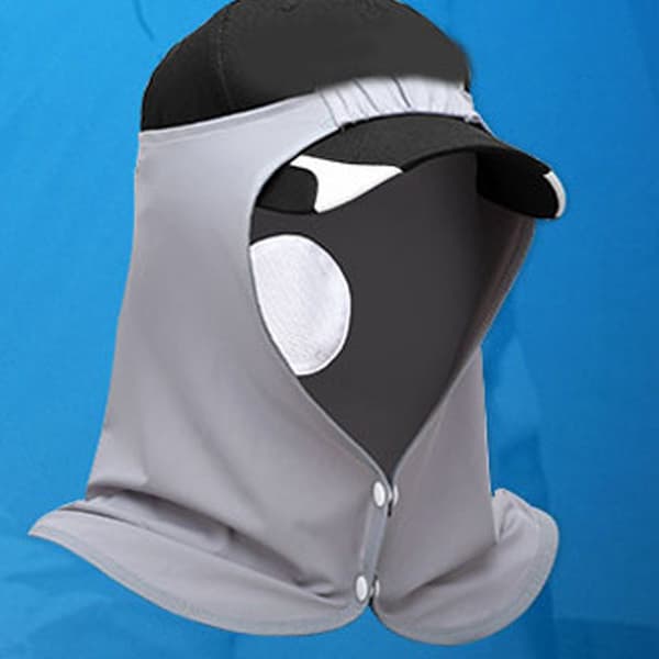 Polyester Kylande Huvudskydd Andningsbart Sol UV-Skydd Nackskydd Utomhussporter Ljusgrå
