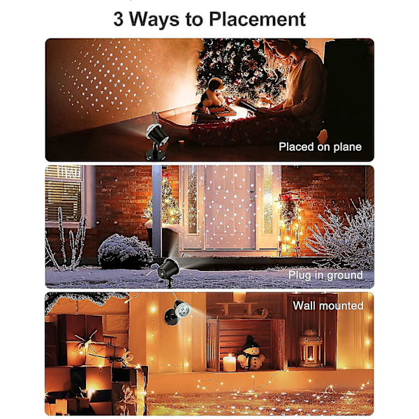 Christmas Snowflake Projector Lights Vanntett Led Innendørs Utendørs Bruk Projektor