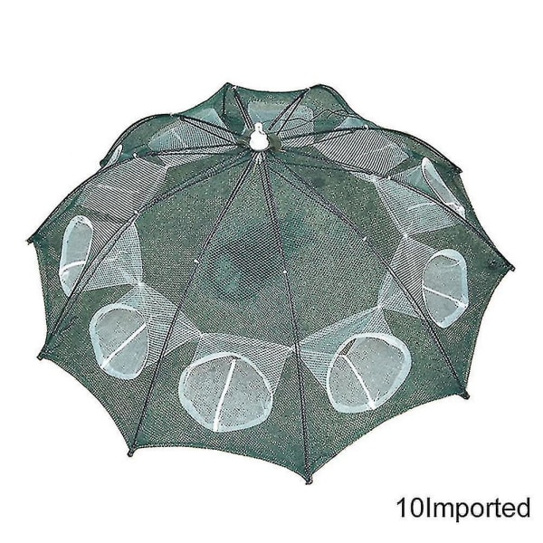 Blue 4-20 Holes Automatic Fishing Foldable Crab Fish Trap 10 Holes