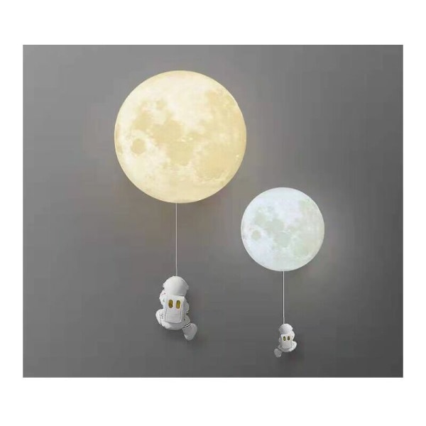 Moon vägglampa för barnrum modern, trefärgad LED-lampa diameter 15cm