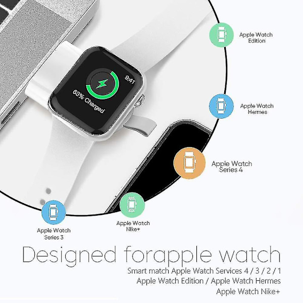 Bärbar trådlös Apple Watch USB -kabel Snabbladdare Hög kvalitet
