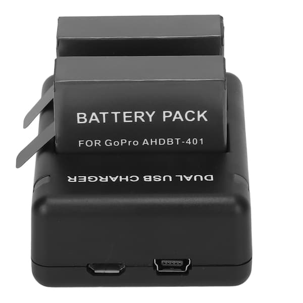 Kamera Batterilader Multifunktionel Hurtig Dobbelt Slot Batterilader med 2 Batterier til Hero 4