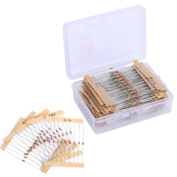 640 st Motstånd 64 Värden 5% Kolfilm 1Ω10MΩ Sortimentskit Set Pack för DIY