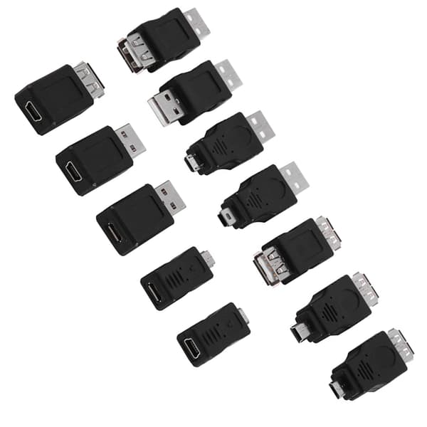 12 kpl USB2.0-sovittimia - Micro/Mini Uros/Naaras Muuntimet