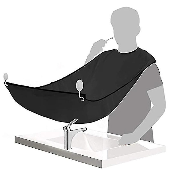 Skäggrakning Haklapp, Skäggtrimmer Catcher Förkläde Mustasch Grooming Kit för mäns trimning av hårklippning Cape White
