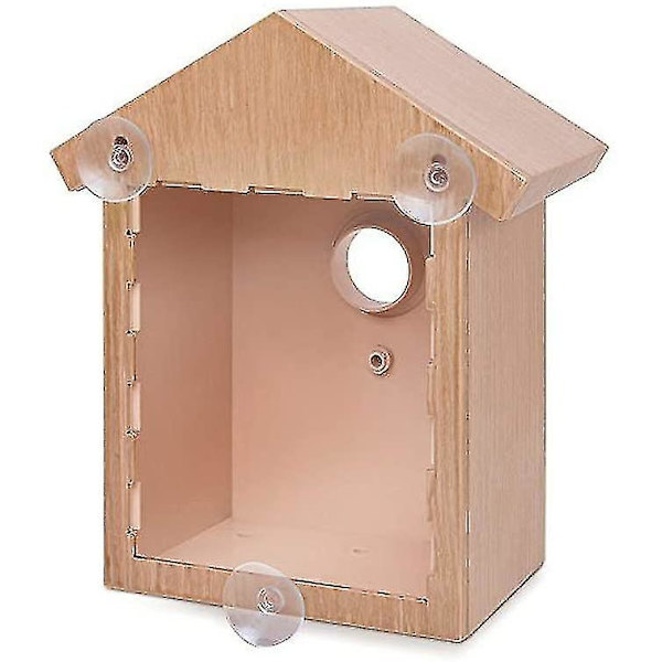 Wild Bird Watching häckningsbox Set Birdhouse Kit med spionfönster och enväg