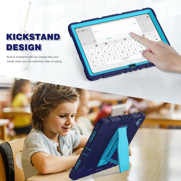 iPad 11 11th Gen / 10.9 10th Gen 2022/2025 Case with 3-Layer Protection, PC + Silicone Tablet Cove Marinblå och blå