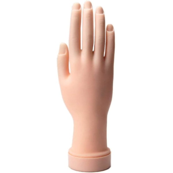 Nail Practice Hand, Nail Art Training Hand Fleksibel bevegelig falsk hånd manikyr praksisverktøy (pakke med 1