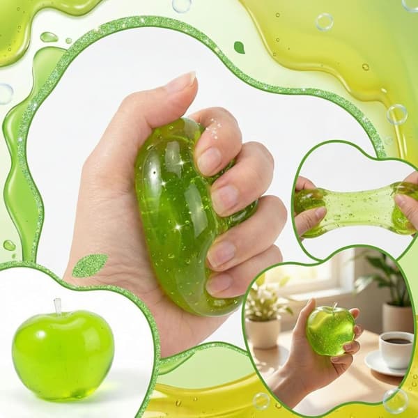 【BQ】Grønt æble Squishy Klar Squishy Stressaflastning Angstaflastning til Børn og Voksne green