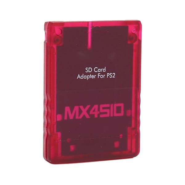 Stabil erstatningsminnekortleser for PS2 - MX4SIO SIO2SD-adapter (transparent rød)