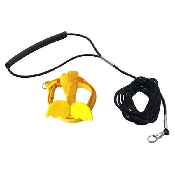 Lång kabelfågelsele Dekorativ lättviktsparakit papegojaväst Rep för fågel Yellow XS