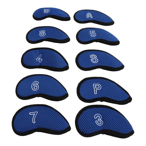 10 stk. Kongeblå Golf Jern Headcovers med Numre