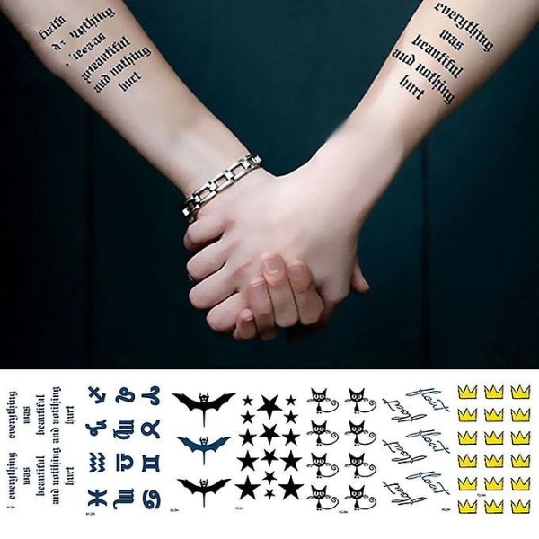 Engångstatueringsklistermärken Personlighet Harajuku Färska tatueringar för män och kvinnor