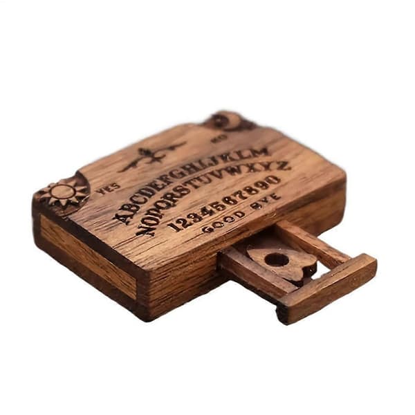 【BQ】Mini Ouija-bräda med hemlig låda, retro present för heminredning i trä