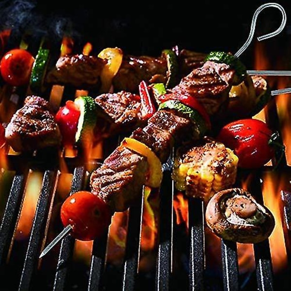50x kebabspyd, grillspyd, metal kebabpinde, rustfrit stål, 20 cm, til kebab, grill