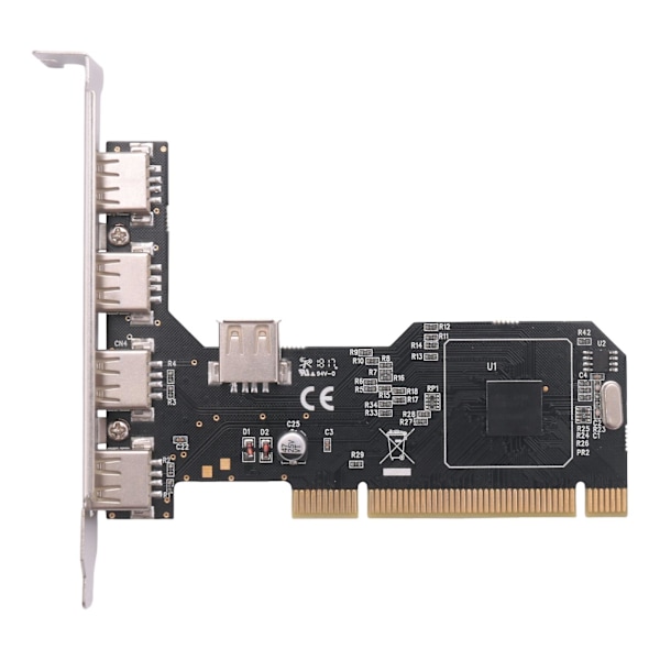 Pci till usb2.0 expansionskort stationär pci till 5 usb2.0 480mbp hubchip expansionskort Black