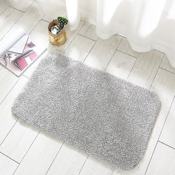 Skridsikre badeværelsestæppe Maskinvaskbar Bløde Absorberende Mikrofibre Mat Light Gray