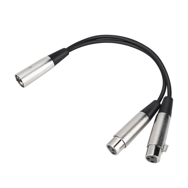 33cm Metall XLR3M til Dobbel XLR3F Mikrofonkabel