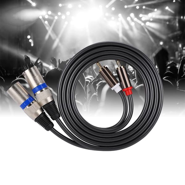 1,5M RCA hann til XLR hann lydadapterkabel patch-ledning dobbelt rad PVC-ledning