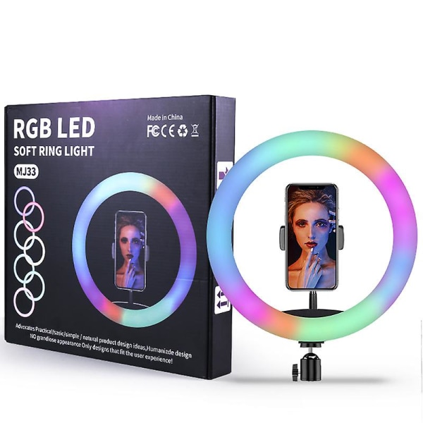 Rgb Live Fill Light Mj33 Colorful Net Red Ring Light 13-tommers Hesteveddeløp Led Film Og TV Atmosfære Gjengivelse Bright Muscle