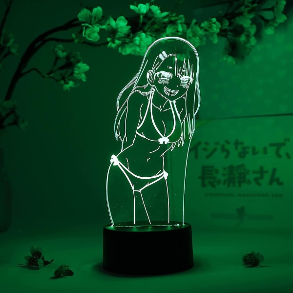 Shxx Nagatoro Beach Otaku Lampa Lek inte med mig, Nagatoro Anime Lampa, 16 Rgb Led Remote 3d9l-493