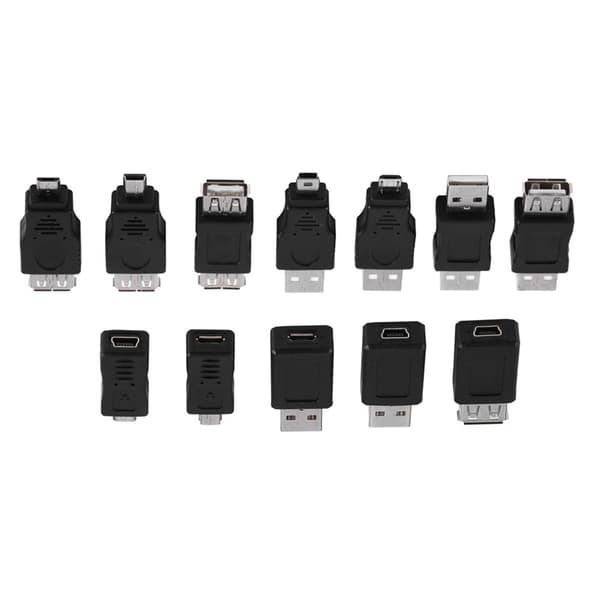 12 kpl USB2.0-sovittimia - Micro/Mini Uros/Naaras Muuntimet
