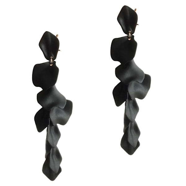 1 Pair Exquisite Dangle Earrings Wear Resistant Acrylic Long Women Dangle Drop Earrings Jewelry Accessories Black