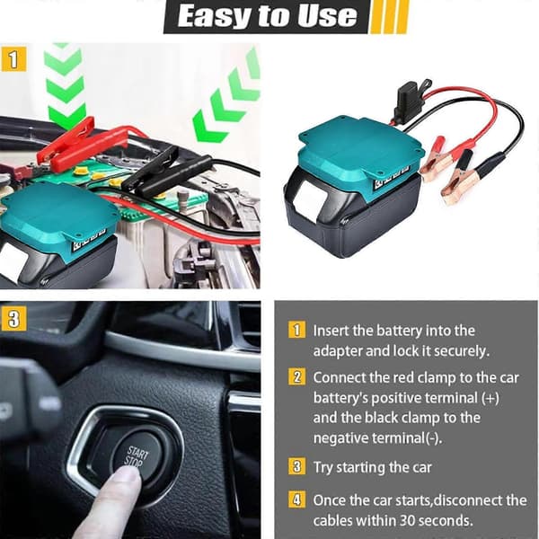 【BQ】Bærbart bilnødstartkit, egnet kompatibelt med batteri med flere beskyttelsesfunktioner, LED-display, let at bære og bruge-Perf For Devon Battery