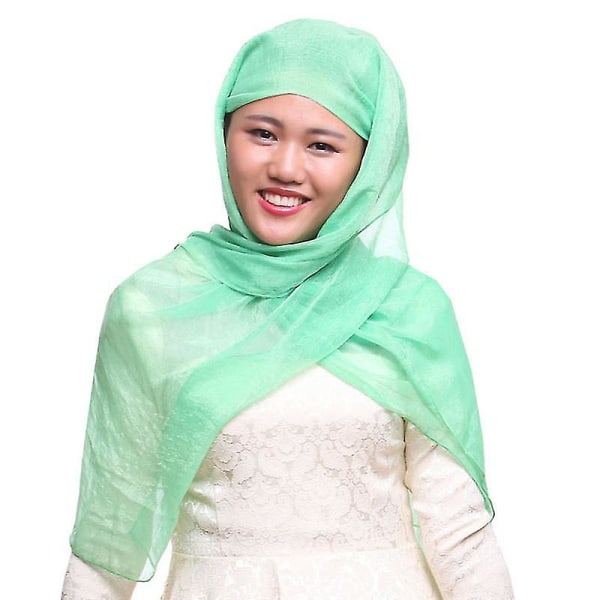 Naisten islamilainen muslimi hijab-huivi Pehmeä huivi Dubai cover huivi huivi Green