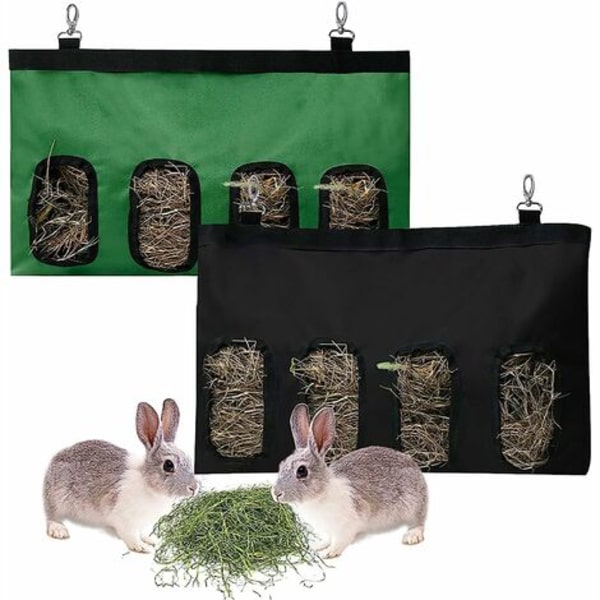 ny stil 4 Hole Guinea Pig Hay Bag Rabbit Hay Feeder Bags Small Animal Hanging Feeding Bag Waterproof Storage Oxford Cloth Animal Hay Feeding Bag
