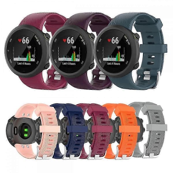【BQ】Silikone erstatningsurrem til Garmin Forerunner 45/45S - Holdbar Smartwatch-rem gray strap