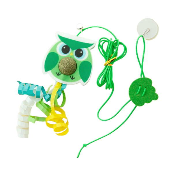Kattleksakssugkopp med hög elasticitet Rephängande Catnip Interactive Kitten Hängande Automatisk rolig leksak för inomhusstad Green
