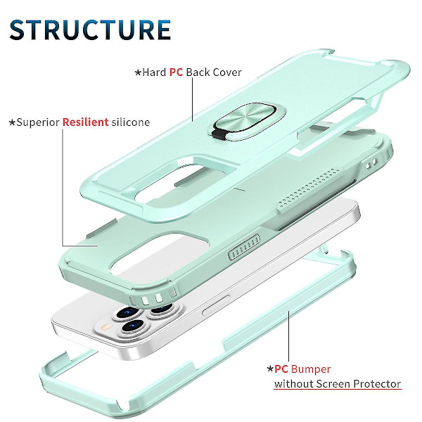 Stöd för trådlöst case för Iphone 13 Pro 6,1 tum, anti-fingeravtryck, hud-touch-känsla, fallskydd, cover