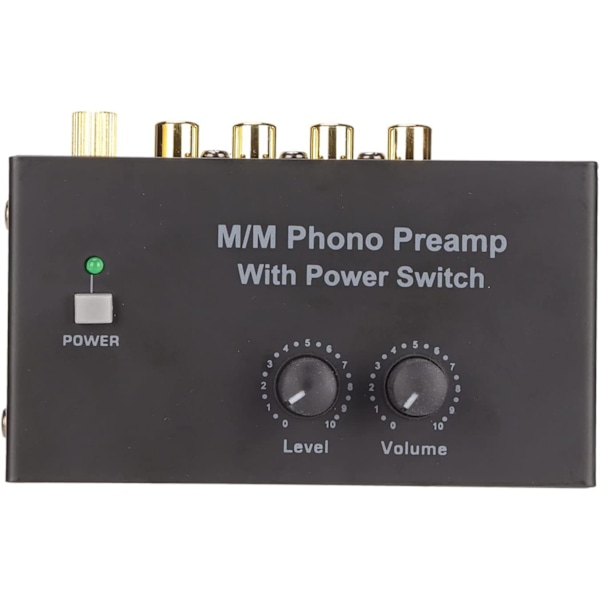 Phono Preamp, Mini Audio Stereo HiFi Phonograph Record Player med DC 12V adapter