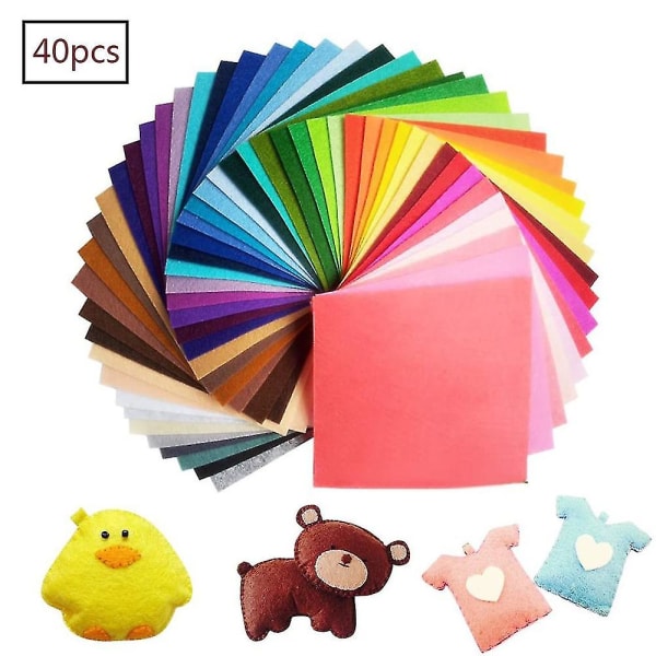 Färgglada filttyg 60 färger Färgglada filtplattor 20 X 30 Cm Hantverksfiltfiltark Polyesterfilttyg Gör-det-själv-tyg Set Färgglad