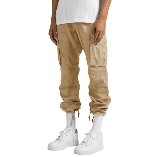 Miesten kiristysnauha Multi-Pocket Cargo Pants mustat L