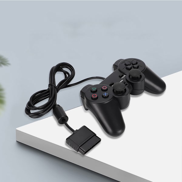 Dual Motor Høj Sensitivitet Kablet Gamepad Controller til PS2 Konsol