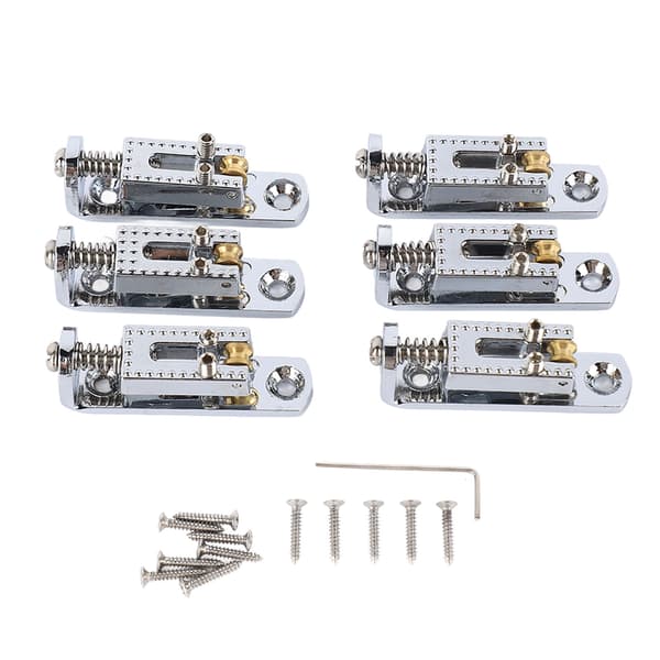 Elektrisk Gitarr Delad Stall Sadel Rullkula Strängplatta Metall Tailpiece Silver