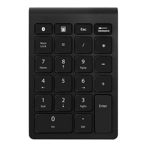 Bluetooth numeriska tangentbord, trådlös Bluetooth 22 tangenter Multifunktions numeriska tangentbordsförlängningar för Lapto black