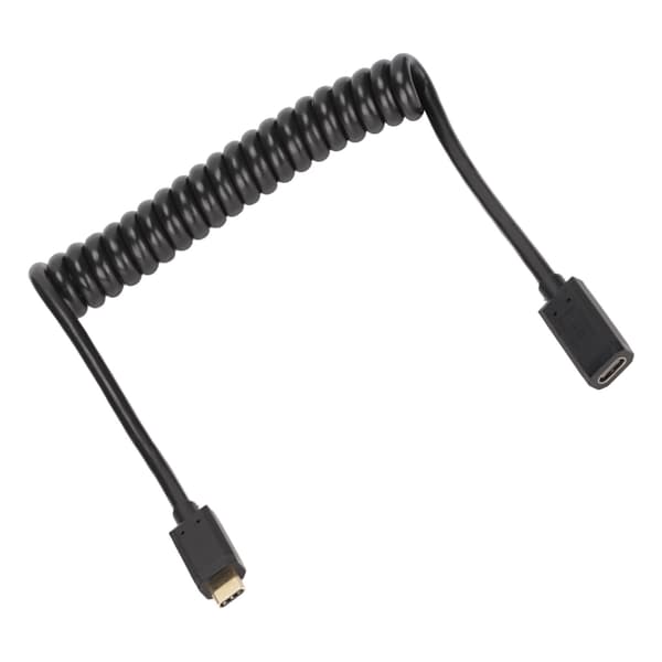 USB C-kabel USB C Hunn til USB C Hann 4K 60hz 3A Hurtiglading 10Gbps 1,2m Spiraldesign USB C Strømkabel Hunn-hode til Hann Rett Hode