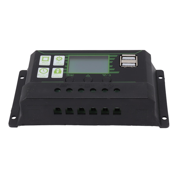 Solar Charge Controller PWM Dual USB Solar Panel Oplader Udladningsregulator med Stort LCD Display 60A