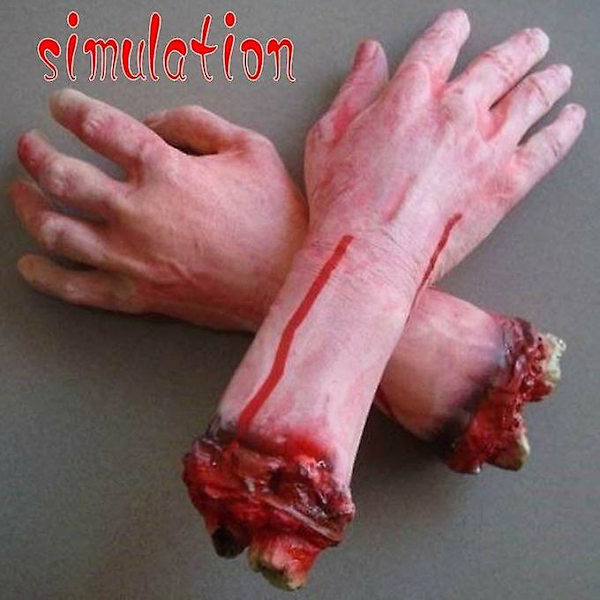 Blodig skräck Skrämmande Halloween Prop Fake Avskuren Arm Hand C