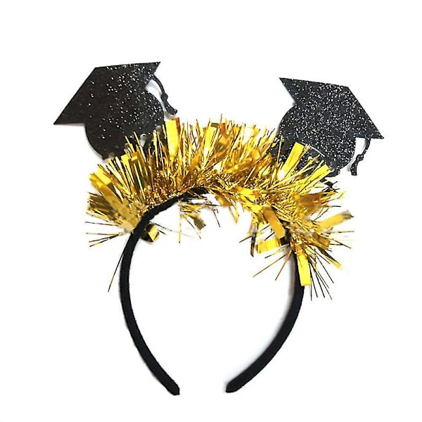 Graduation Hat Pandebånd Til Fejring af Graduate Party Supplies med kvast Black Gold