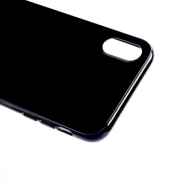 Til Iphone X ensfarvet glat overflade blød Tpu beskyttende bagcover (sort)