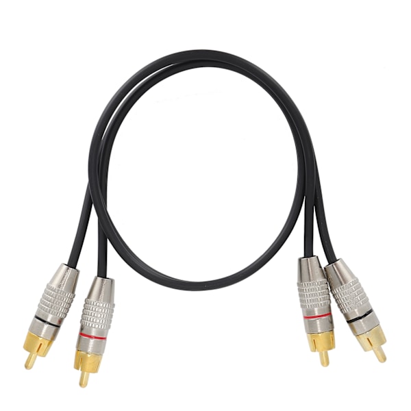 2RCA han til 2RCA han lydkabel aluminiumslegeringsstik til Xbox 360 sort 2m 6,6ft