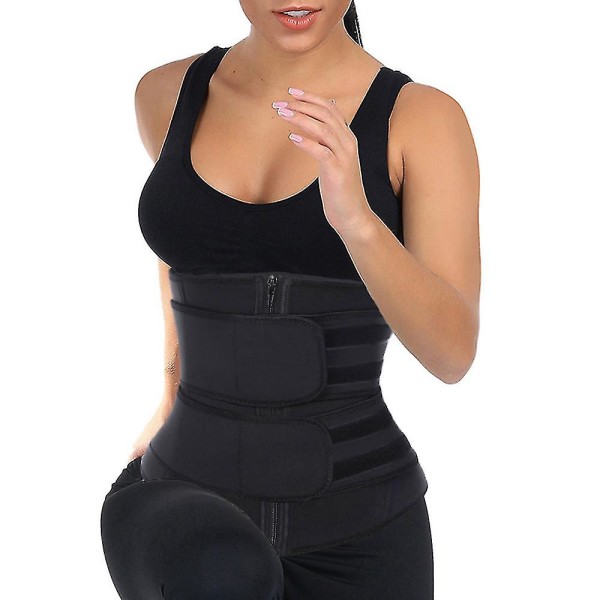 Midjetrimmerbälte Dam Bastukostym Svettlindningstränare Slimming Cincher Body Shaper Black 2XL