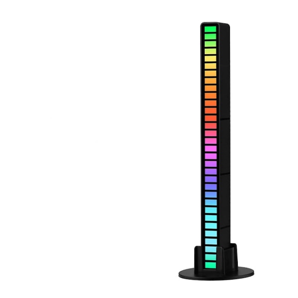 2-pack uppladdningsbart Rgb-musikrytmljus, röstaktiverat led-ljus, rytmigenkänningsljus, ljudkontrollljus Black